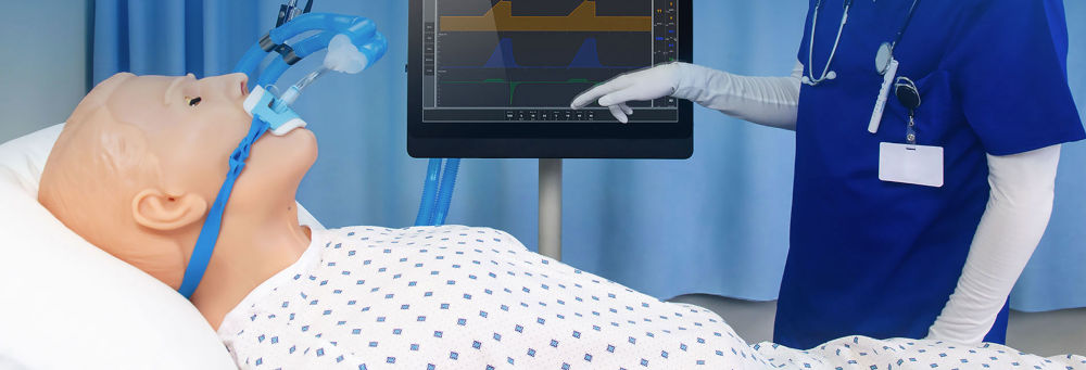 Simulation mechanische Beatmungsgeräte mit Patientensimulator von Gaumard und Accurate